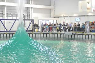 Members of the public enjoy some of more unusual capabilities of the world-unique FloWave test facility